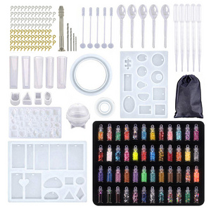 K21Jewelry casting molds Set silicone earring necklace pendant resin moulds making diy craft resin tools and silicon molds