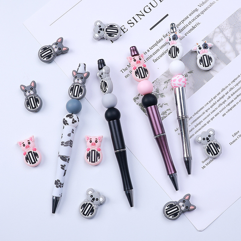 K214 Character Animal Mom Focal Beads Chewable Diy Jewelry Silicone Dog Koala Focal Beads For Pen Making