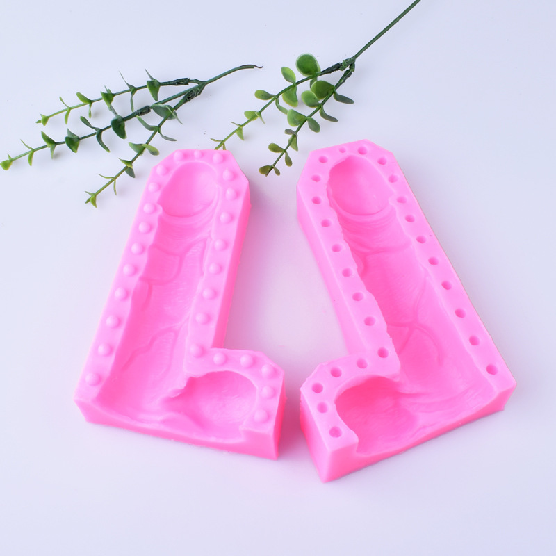 W762 Adult products penis birthday cake silicone dick candle mold diy handmade soap chocolate mold dildo mould for candle