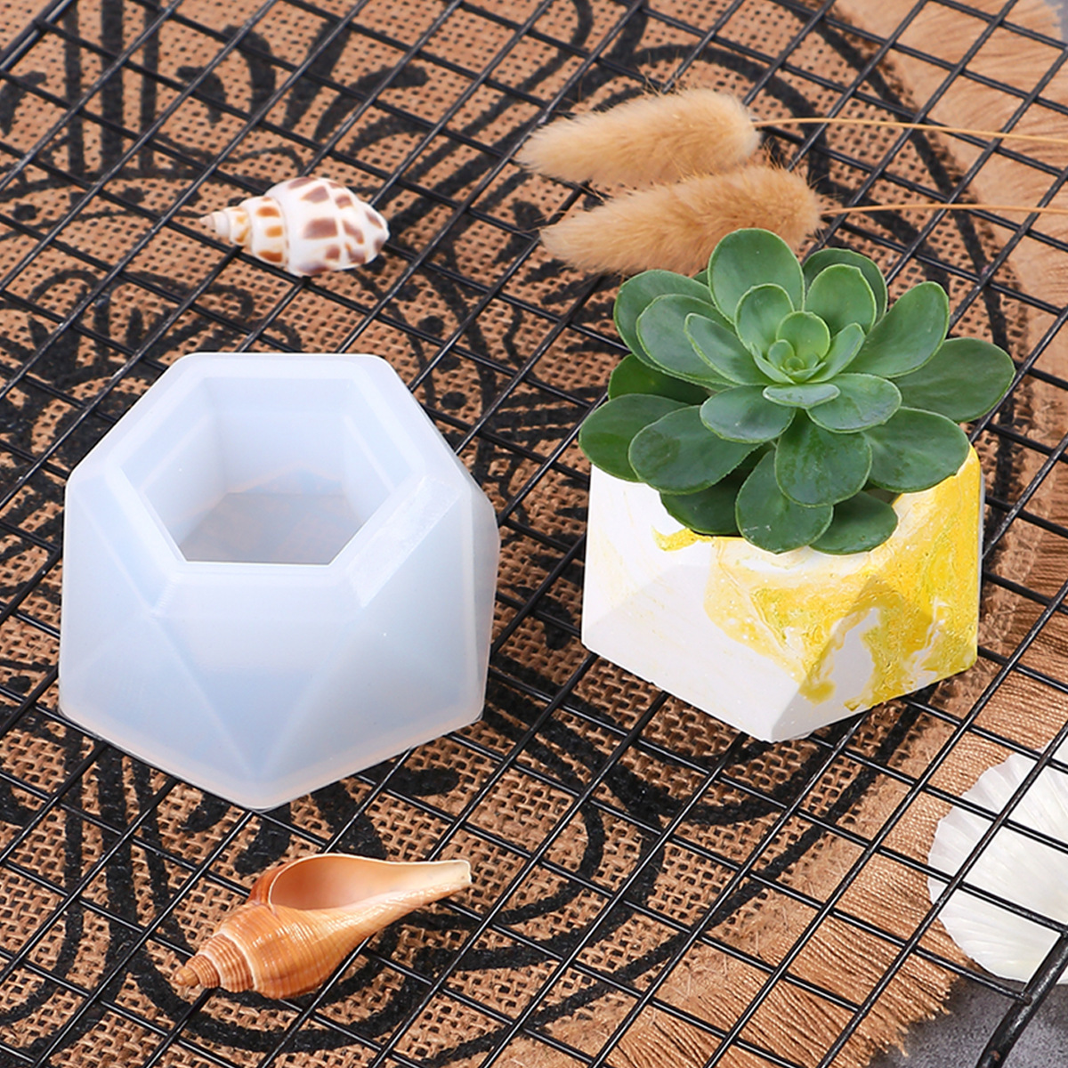 M51 DIY succulent flowerpot cement gypsum flowerpot pot silicone mould candle table decoration penbox Concrete Planter mold