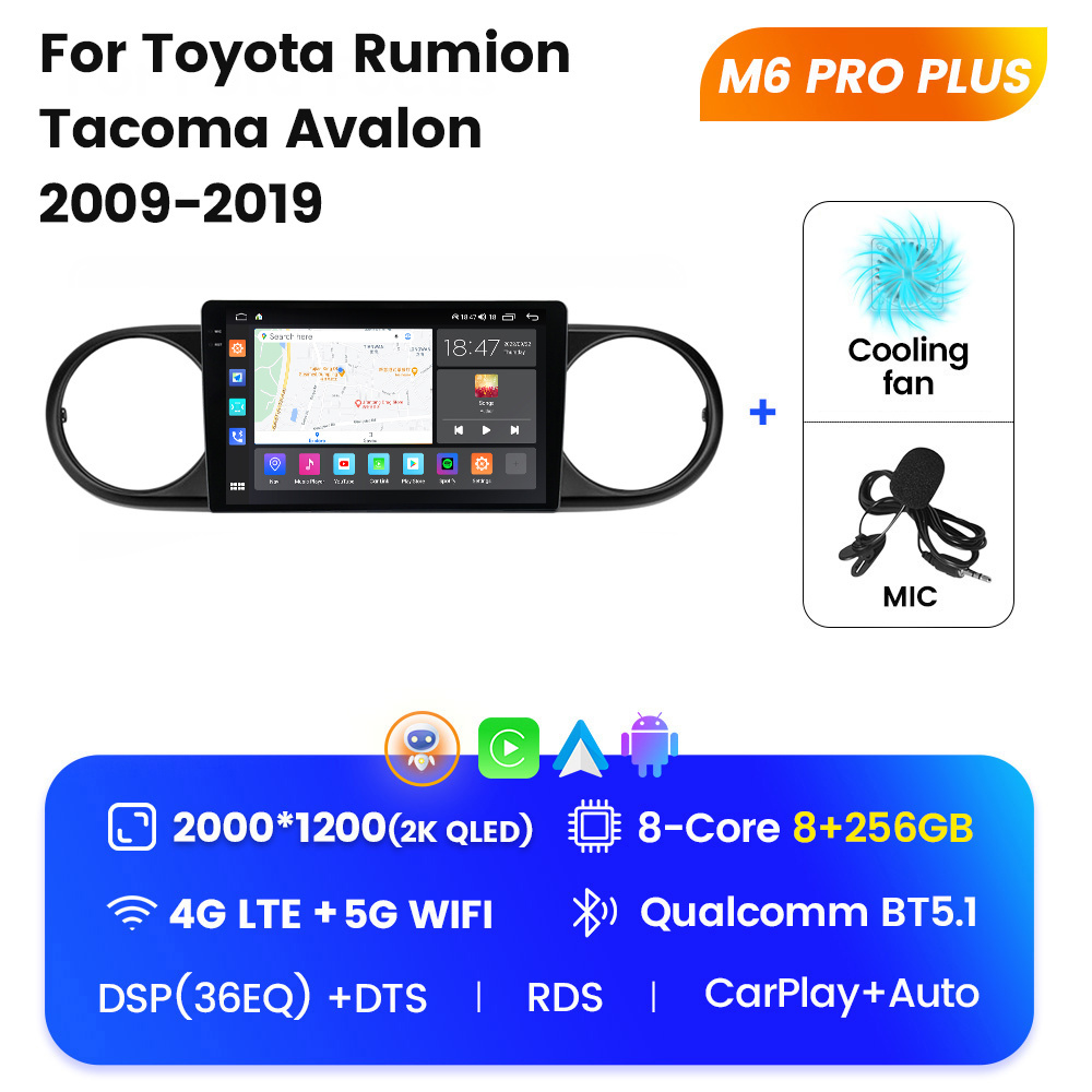 MEKEDE M6 PRO Car DVD player car radio auto monitor 2K CP DTS for Toyota Rumion Tacoma Avalon 2009-2019