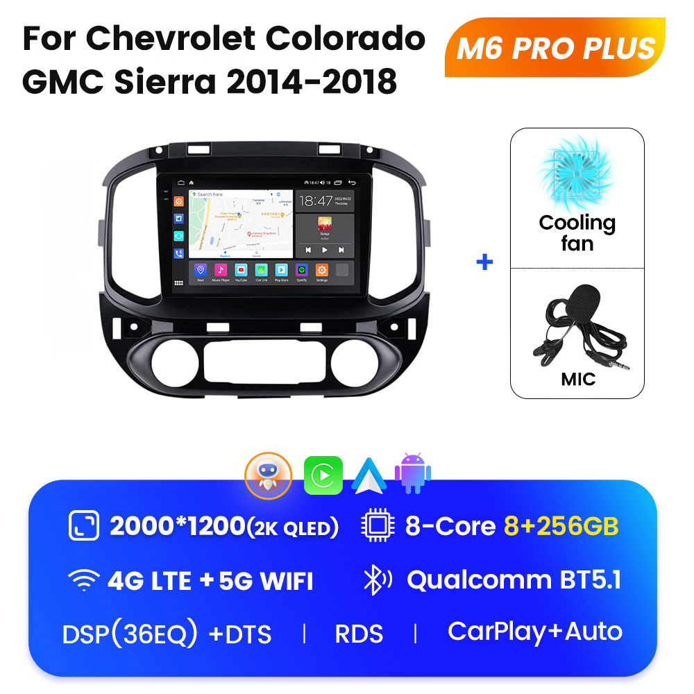 2 din car android multimedia BT touch screen audio player for Chevrolet Colorado GMC Sierra 2014-2018