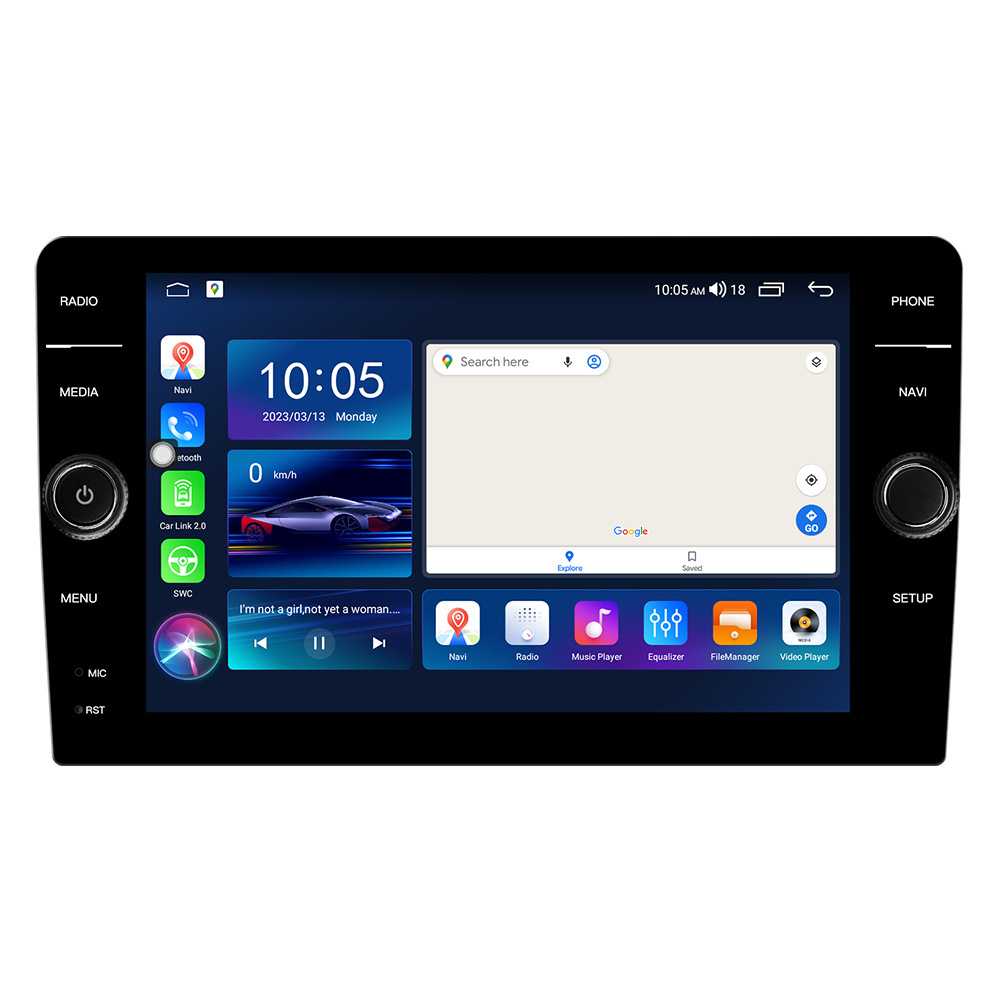 wholesale 8 inch android system universal car radio with knob button 8 core ips dsp audio