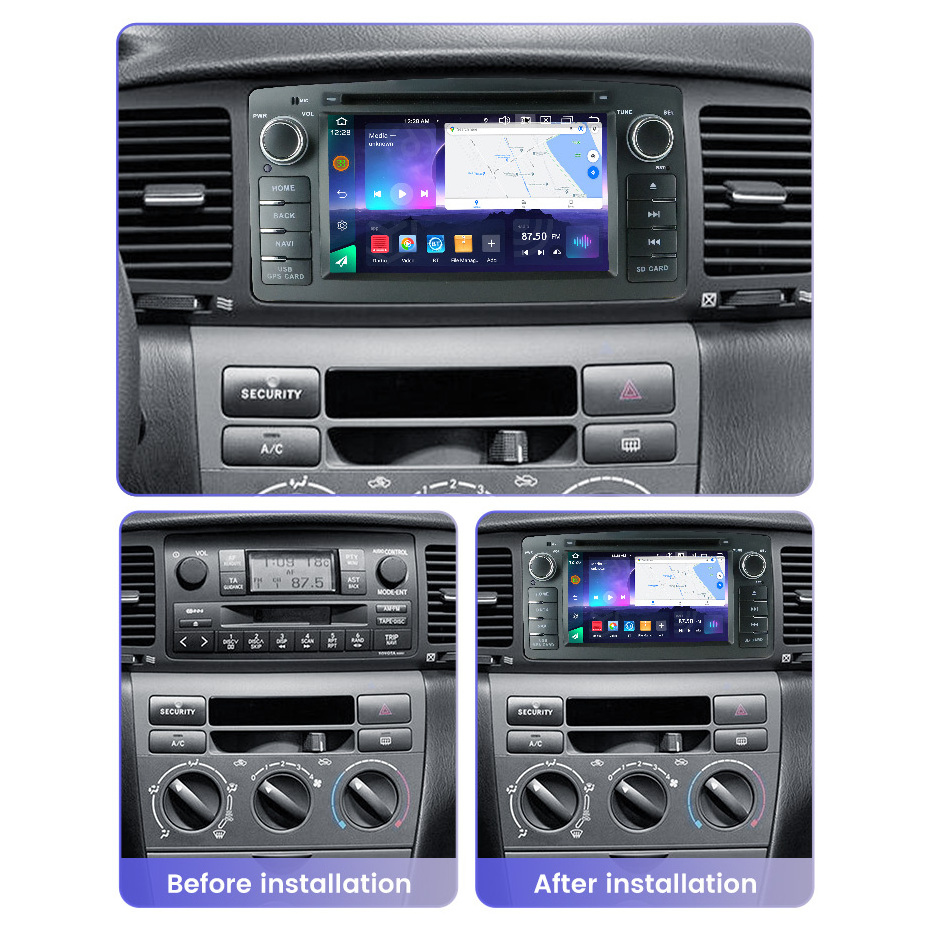 MEKEDE Android car ADAS DVR 8 core 4g lte FM AM for 6.2 inch Toyota E120 gps navigation system