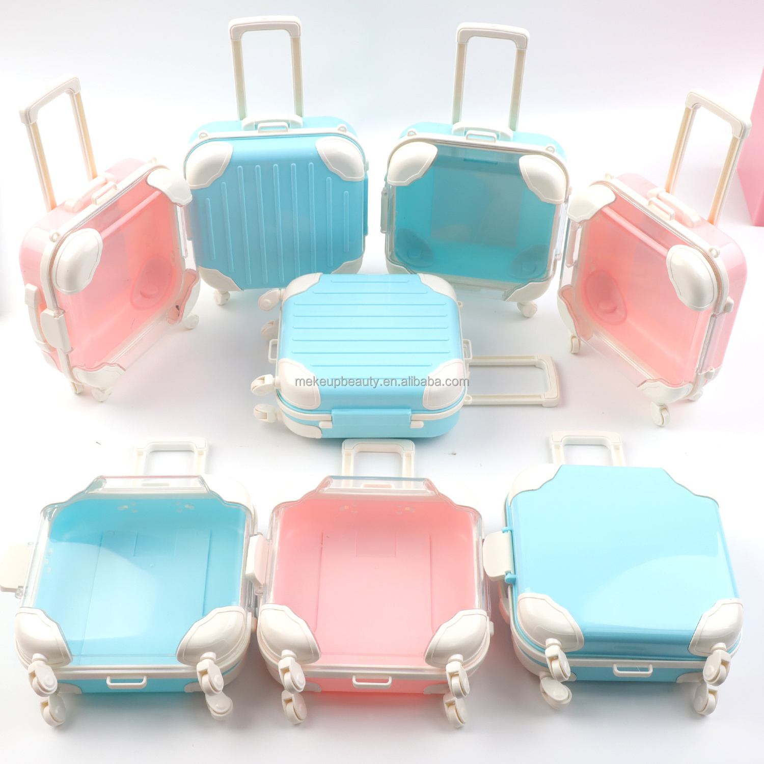 Wholesale 2022 Private Label Cute Mini Luggage Suitcase 3d Mink Eyelash Packaging Case 25mm Eyelashes Packaging Box Vendor