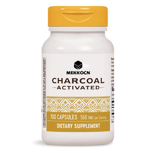 Organic Activated Coconut Charcoal Capsules 100% Pure Detox Pills Use for Detoxification Digestive Health Hangover Prevention