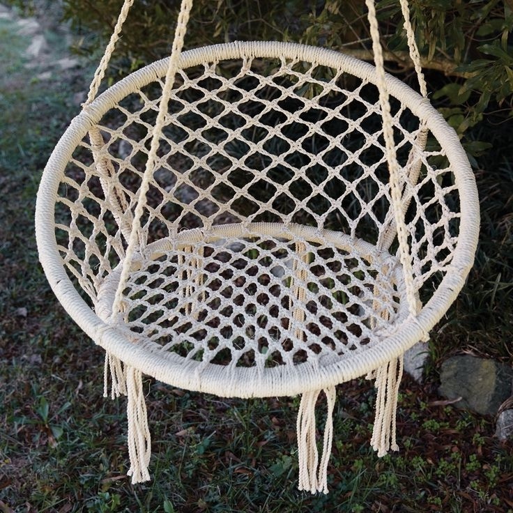 Outdoor Macrame Hammock Hanging Chair Cotton Rope Adult Swing Chair Hammock Chair