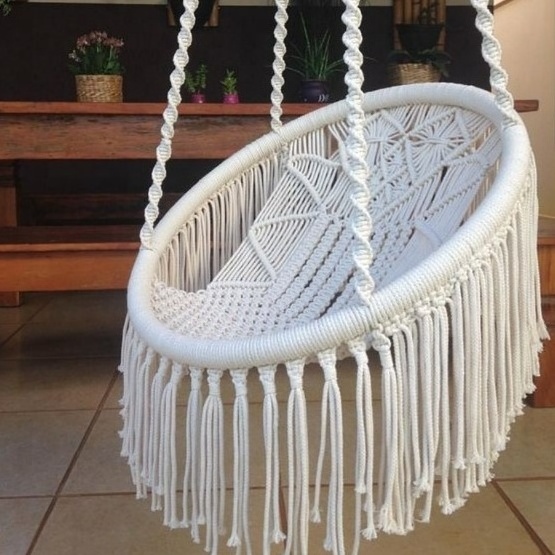 Outdoor Macrame Hammock Hanging Chair Cotton Rope Adult Swing Chair Hammock Chair