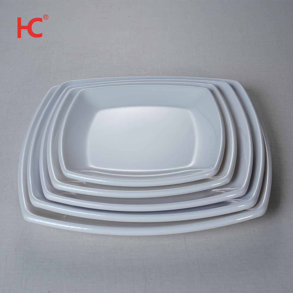 Customizable 7 Inch Modern Celadon Design Oval Tray Dish Sustainable Fast Food Restaurant Plates Stocked Plastic Dish