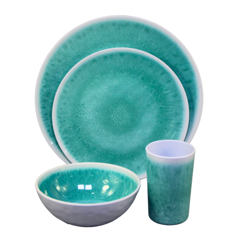 2024 Spring/Summer Collection: Refreshing Light Green Floral Melamine Dinnerware Set