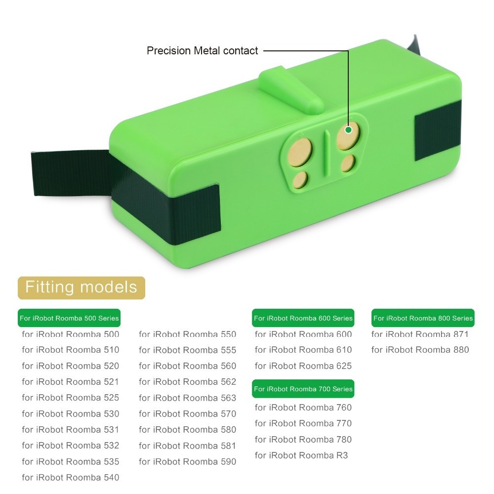 Melasta 14.4V 4400mAh Li-ion Battery Compatible with iRobot Roomba 500 600 700 800 900 Series