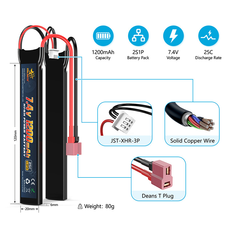 High Capacity Lithium Polymer Battery 25c 2s 7.4v 1200mah Soft Case Lipo Rc Battery For Car Toys Hobby Batteries Pack