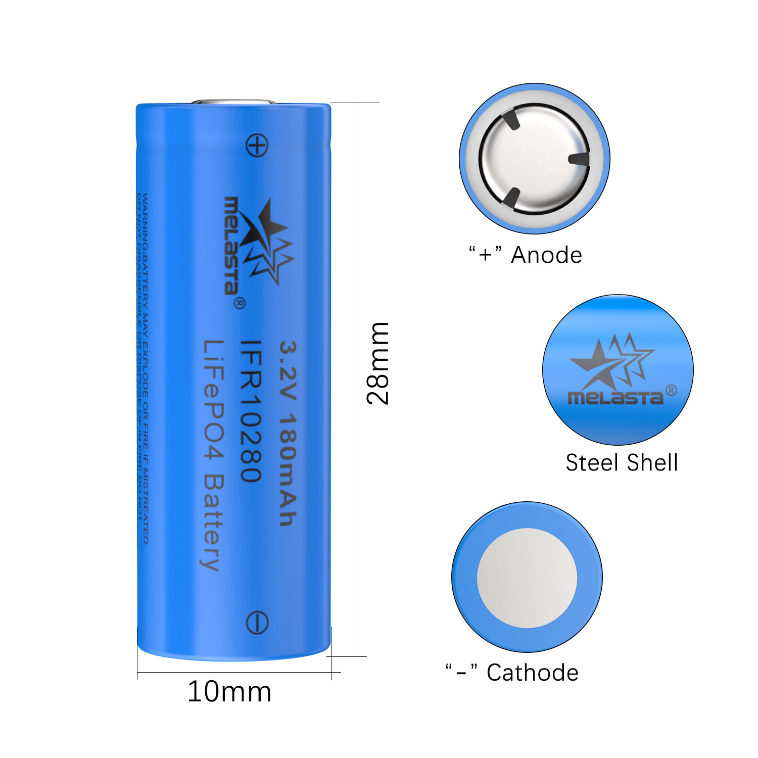 Cylindrical Ifr 14430 14650 10280 18650 Lithium Ion Cell Rechargeable 3.2v Li-Ion Lifepo4 Battery