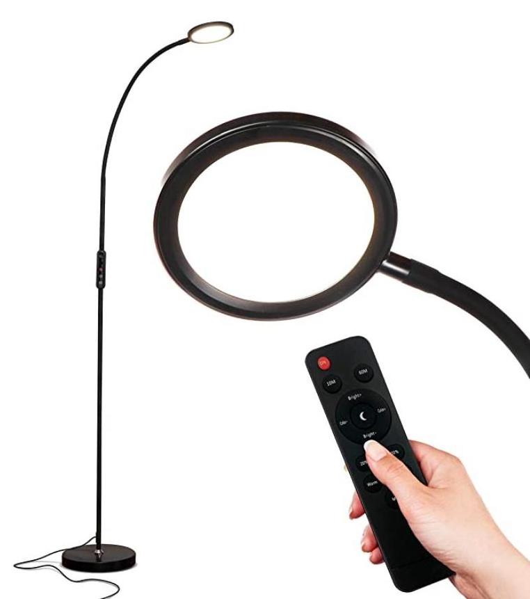 Flexible arm floor led lamp for reading with remote control