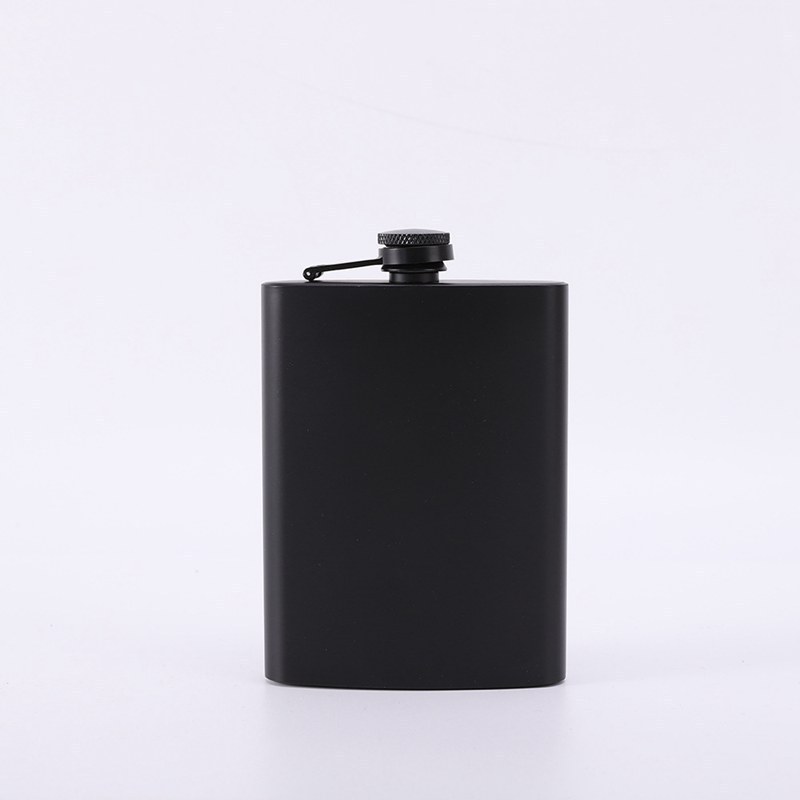 Matte Black Stainless Steel 6/7/8 OZ Hip Flask for Camping Hunting Hiking Travel