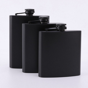 Matte Black Stainless Steel 6/7/8 OZ Hip Flask for Camping Hunting Hiking Travel