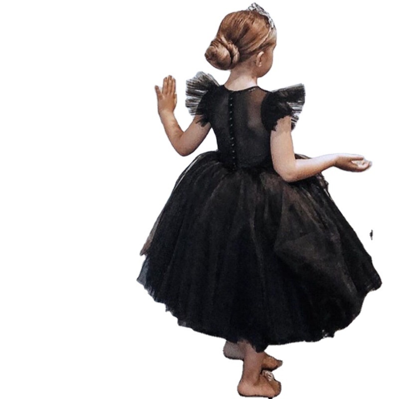 Q30786 Toddler Formal Wedding Flutter Sleeve Princess Birthday Dress Girls  A-Lined Gown Tutu Birthday Party Dresses