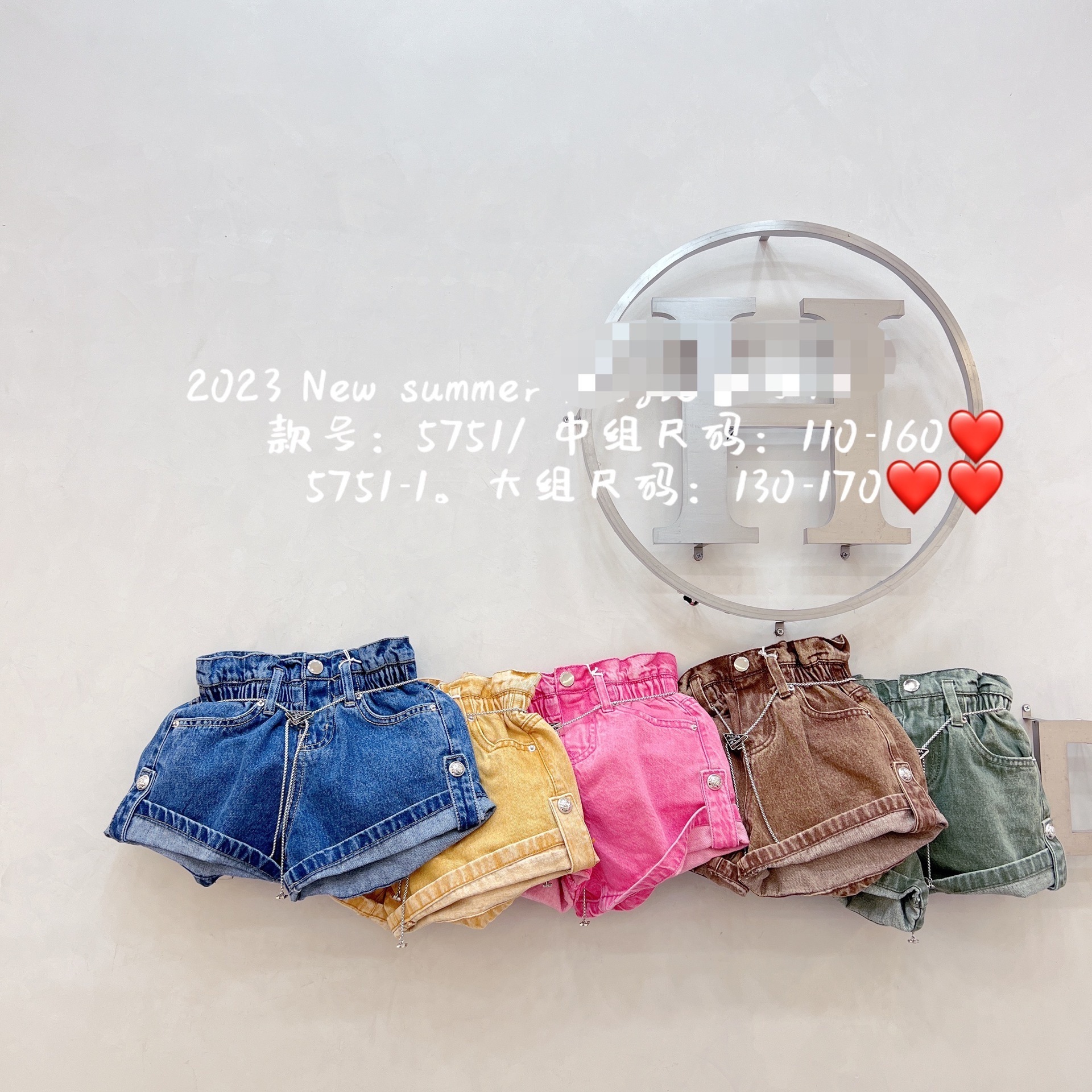 Q30218 SZ1101-SZ160 Spring Summer Kids girl Solid Jean short pants Teens Candy distressed ripped tassel washed denim shorts