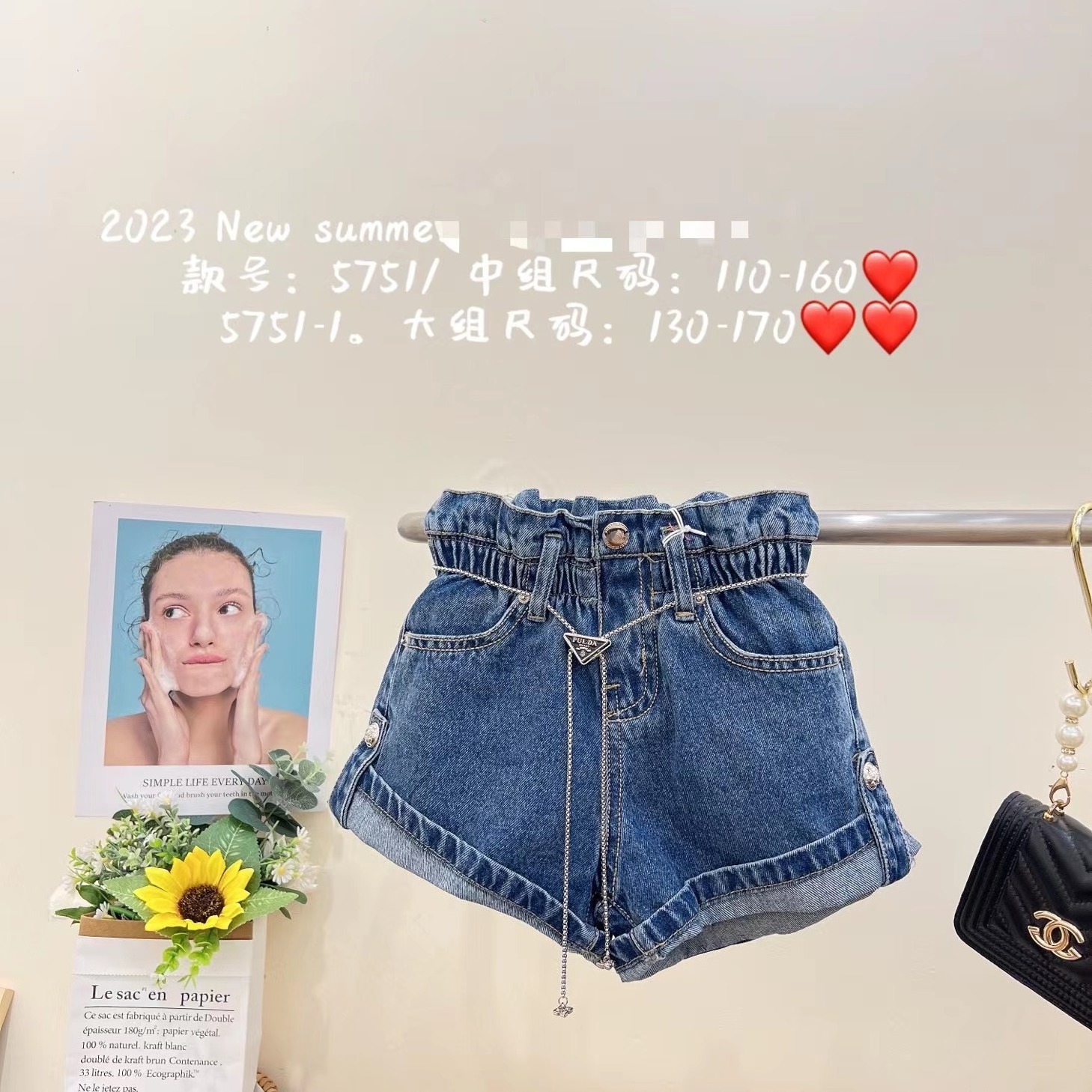 Q30218 SZ1101-SZ160 Spring Summer Kids girl Solid Jean short pants Teens Candy distressed ripped tassel washed denim shorts