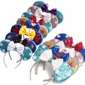 Q31239 Cartoon Cosplay Costume Princess mouse ear sequin Headbands Party Sequin Minnie Hairbands