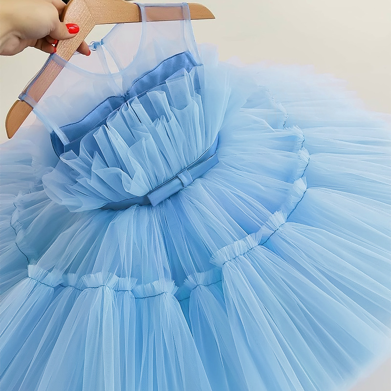 Q30784  Birthday Wedding Cute Puffy Tulle Tutu Short Christmas Party Dress for Toddler Girls Pageant Princess Ball Gown