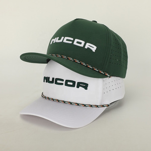 Oem Wholesale Custom Polyester Baseball Cap High Quality Embroidery Logo Waterproof Rope Sport Hat 5 Panel Laser Cut Hole Gorras