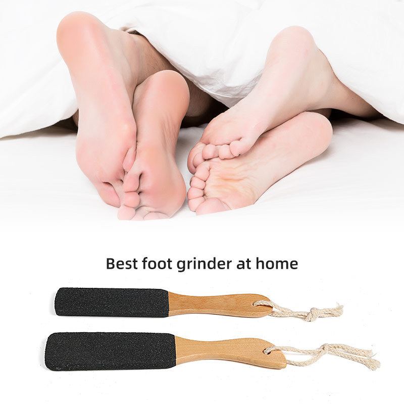 Pumice Stone Foot File, Callus Remover for Feet with Wooden Handle, Pedicure Foot Scrubber to Remove Dead Skin