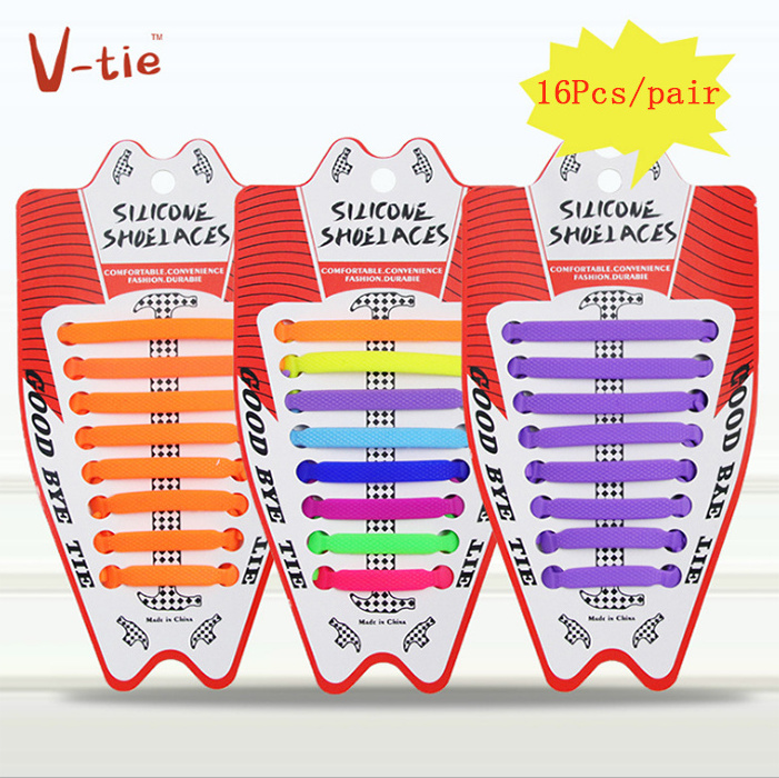 New Arrivals Flat Silicone Shoes Laces Rubber Shoelaces No Tie Elastic Anchor Laces