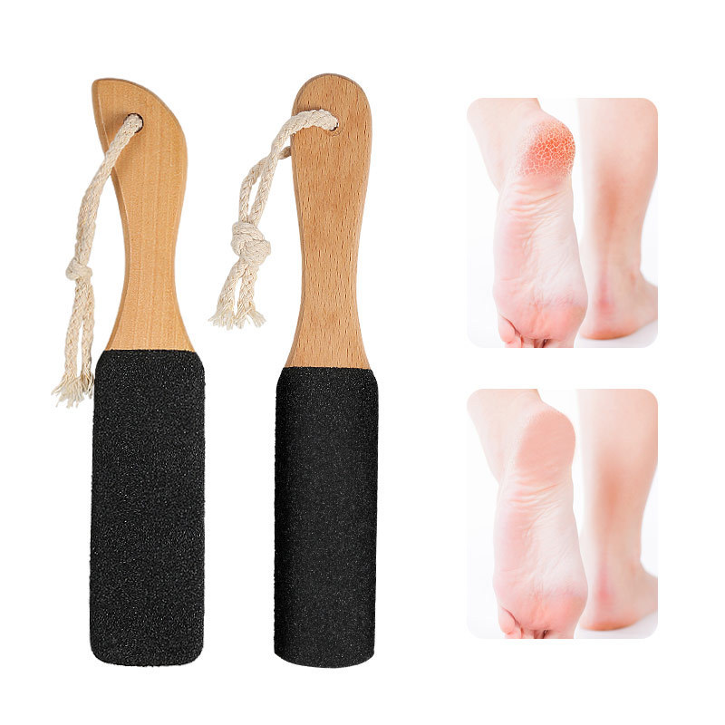 Pumice Stone Foot File, Callus Remover for Feet with Wooden Handle, Pedicure Foot Scrubber to Remove Dead Skin