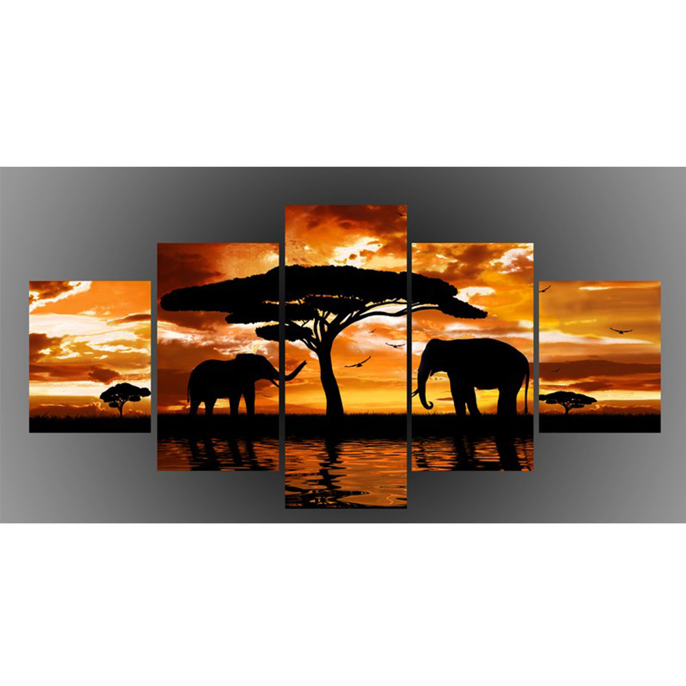 5 panel living room decor custom pop wall fine art printing canvas print