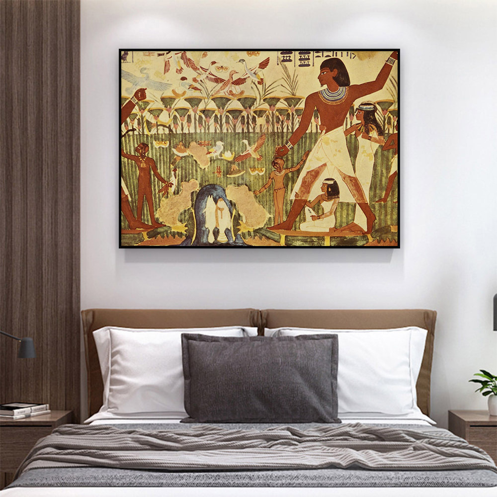 Home decor hotel wall art diy modern egypt art male nude body painting