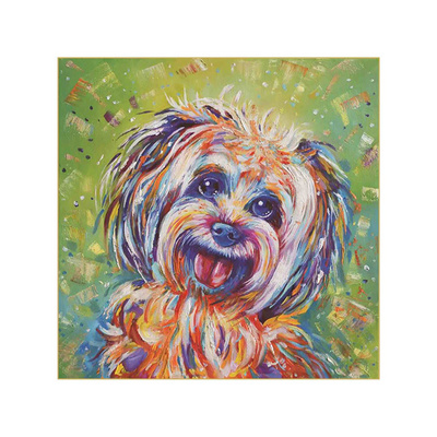 Most popular home art pet dog oil painting on canvas with frame wall art for wall decor