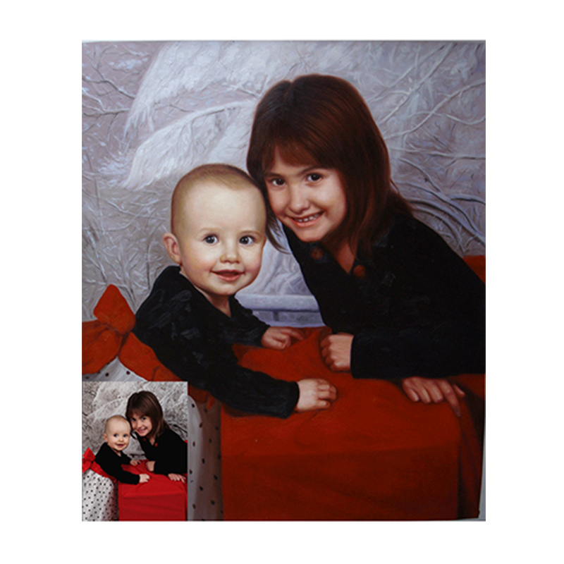 Custom Picture Design Oil Painting Realist Hand painted Reproduction Figure Portrait Painting from Photo