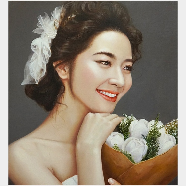 Custom Picture Design Oil Painting Realist Hand painted Reproduction Figure Portrait Painting from Photo