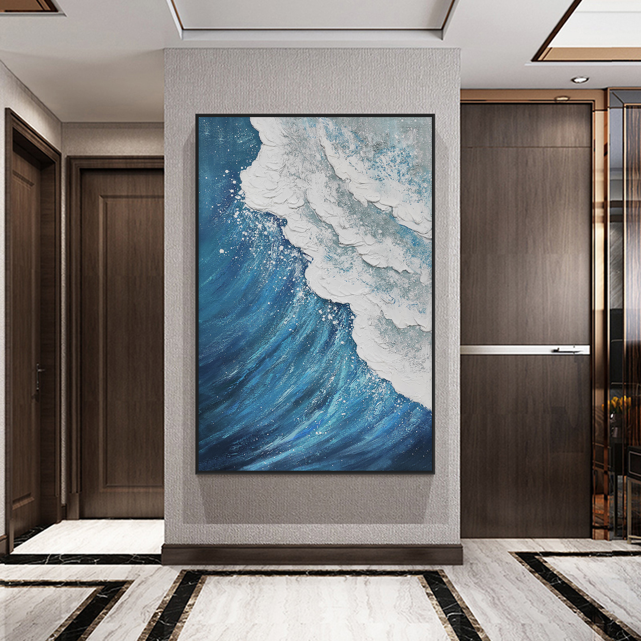 High Quality Handmade Oil Painting Thick Texture Abstract Seascape Wall Art Decoration for Home or Office