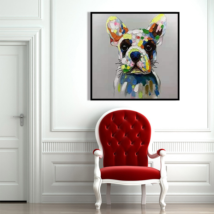 pet abstract impressionist animal handpainted dog heavy texture customization knife oil painting