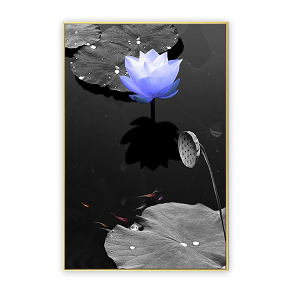 Chinese style classical artwork wall decor printed lotus flower painting