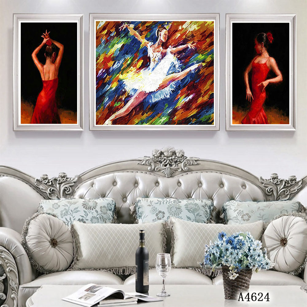 Hand made customer home decoration lovely oil painting for abstract ballerina