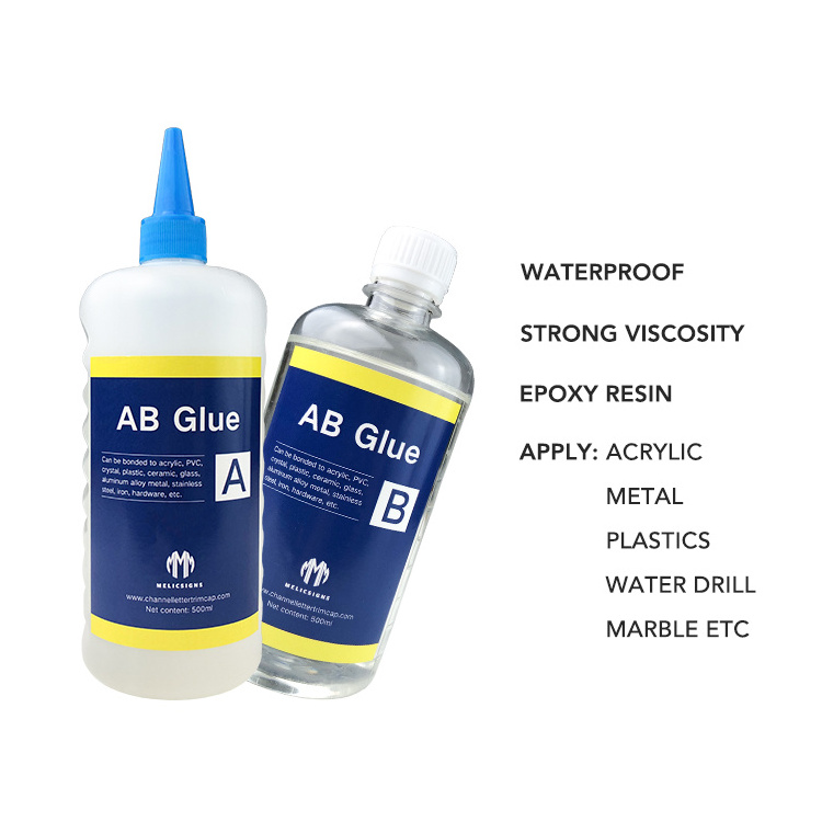 AB Glue Crystal Epoxy Resin Clear Liquid For Adhesive Glue And Handmade Channel Letter Signs