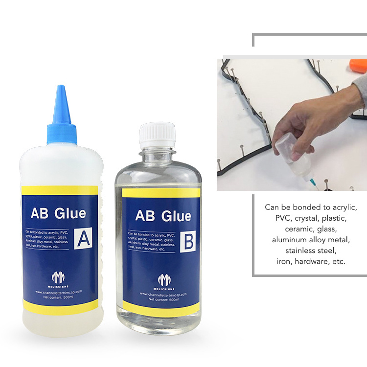 AB Glue Crystal Epoxy Resin Clear Liquid For Adhesive Glue And Handmade Channel Letter Signs