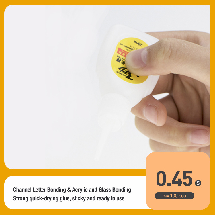 Great Popular Strong Quick-drying Glue 3 Seconds Glue Adhesive Channel Letter Glue Transparent 20ml