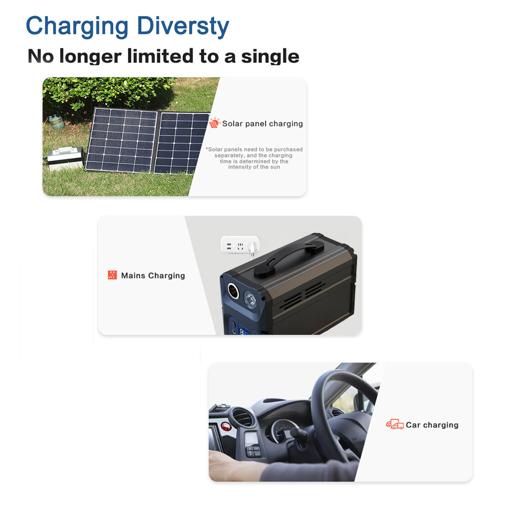 500W Portable Wireless Charger 12V Ups Energy Storage Power Supply Solar Battery 20 Kva System Station With Panel Power Bank