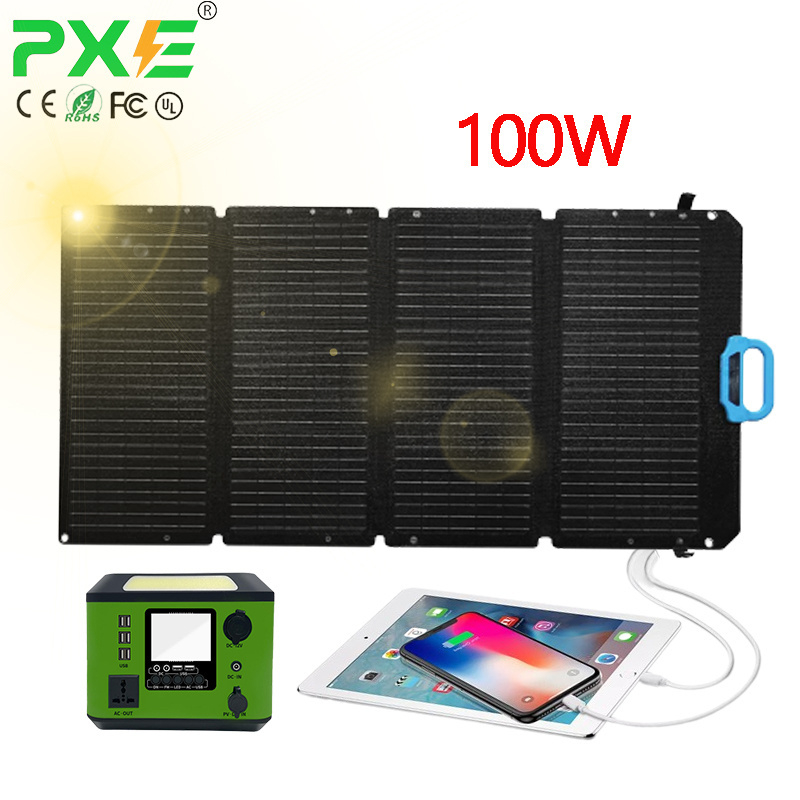 Portable Foldable Flexible Solar Panel Kit 100W With Usb Phone Charger For Outdoor Camping Best Price Power Suppliers