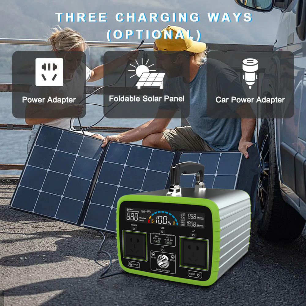 300w 600w Lifepo4 Battery Camping Outdoor Generator Portable Power Station / Charging Solar Panels Bank Portable Power Stations