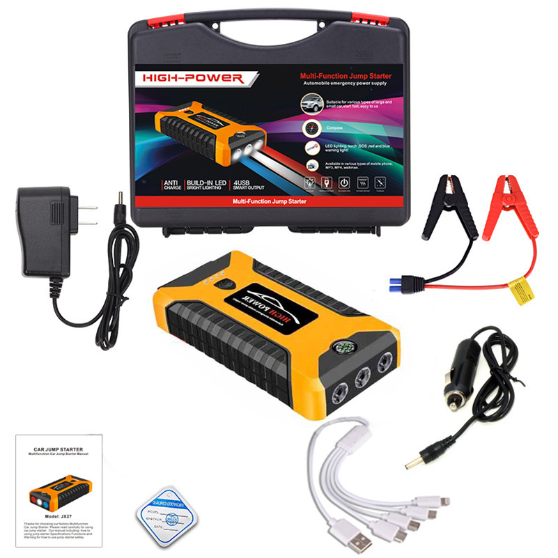 12V Multi-Function Jump Starter with Air Compressor / Mini 2000A 24V Battery Charger Portable Power Bank Car Jump Starter