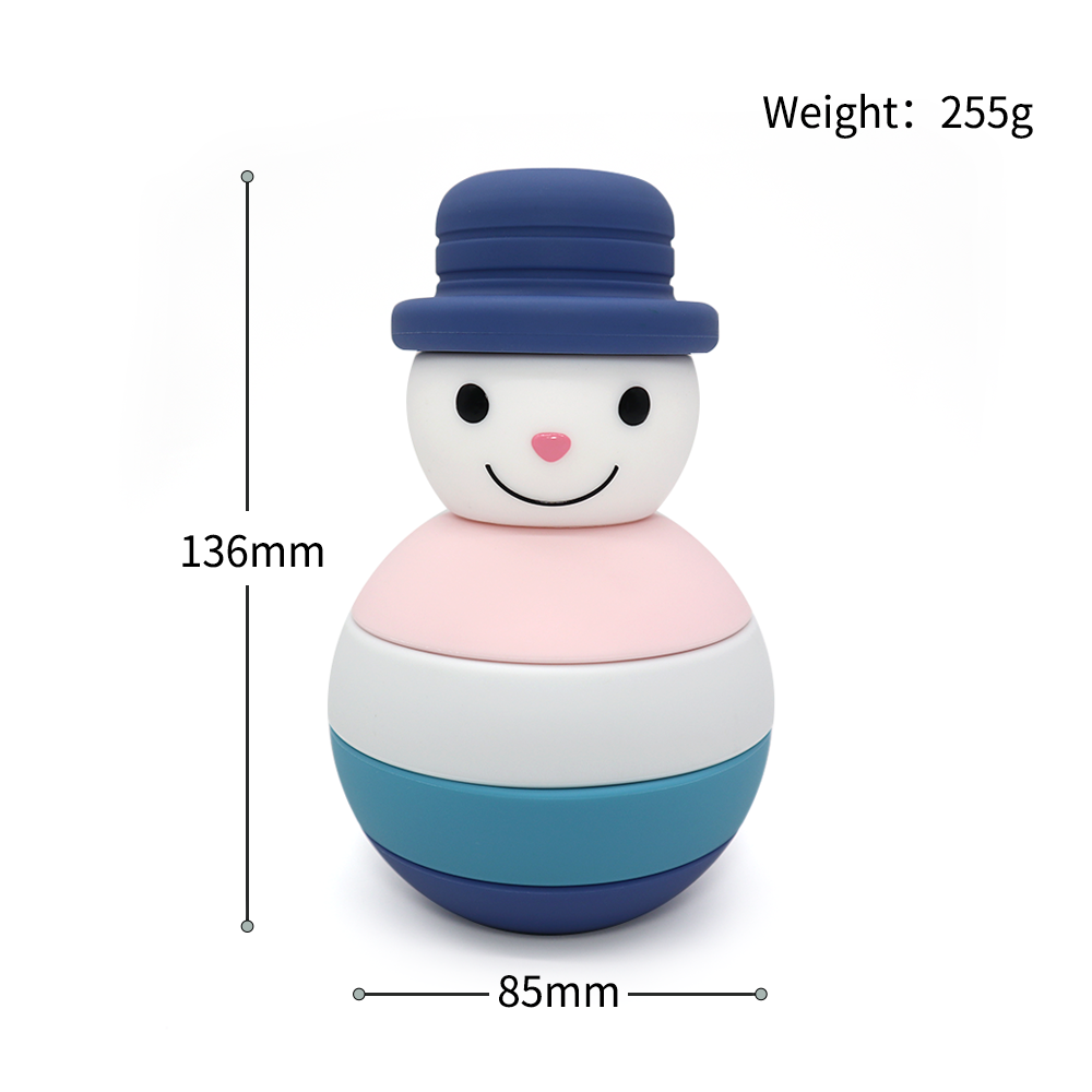 BPA Free Toddler Infant Educational Sensory Toy Montessori Rainbow Kids Stack Ring Baby Silicone Stacking Toys