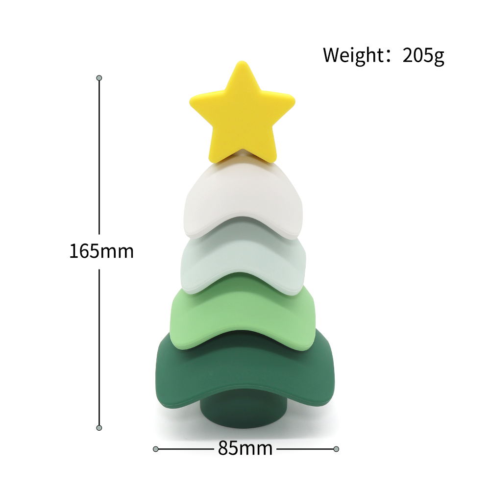 BPA Free Toddler Infant Educational Sensory Toy Montessori Rainbow Kids Stack Ring Baby Silicone Stacking Toys