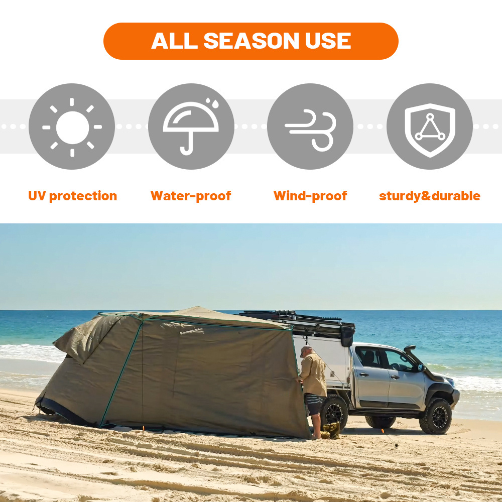 270 degree 2.1m hot sale awning car room 400d oxford car awning camp roof tent solar with inflatable awning tent