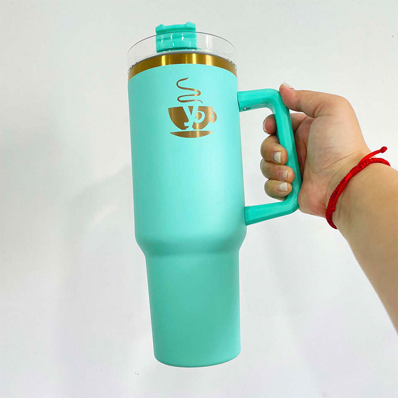 Laser Engraved Similar As Copper Tumbler Blank Sublimation Cream 40oz Tumbler With Straw Stainless Steel Camping Cup