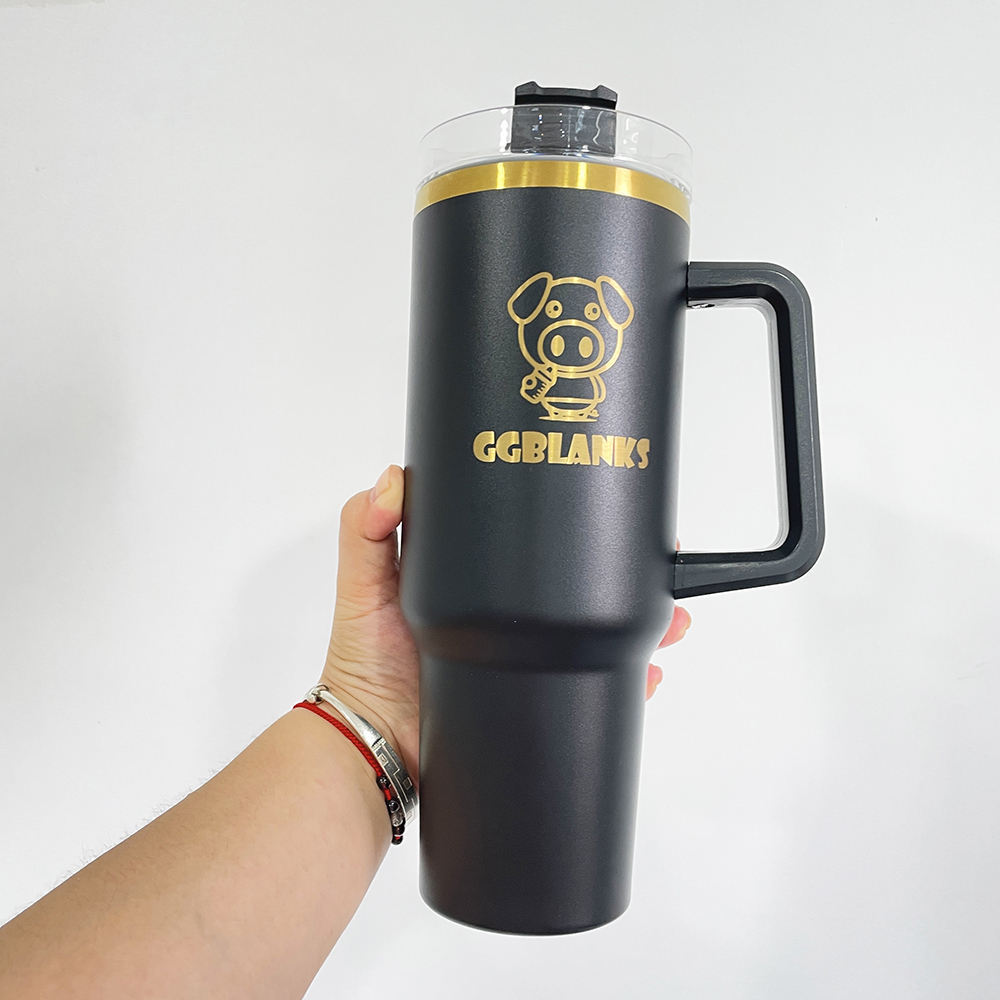 Laser Engraved Similar As Copper Tumbler Blank Sublimation Cream 40oz Tumbler With Straw Stainless Steel Camping Cup